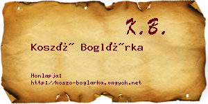 Koszó Boglárka névjegykártya